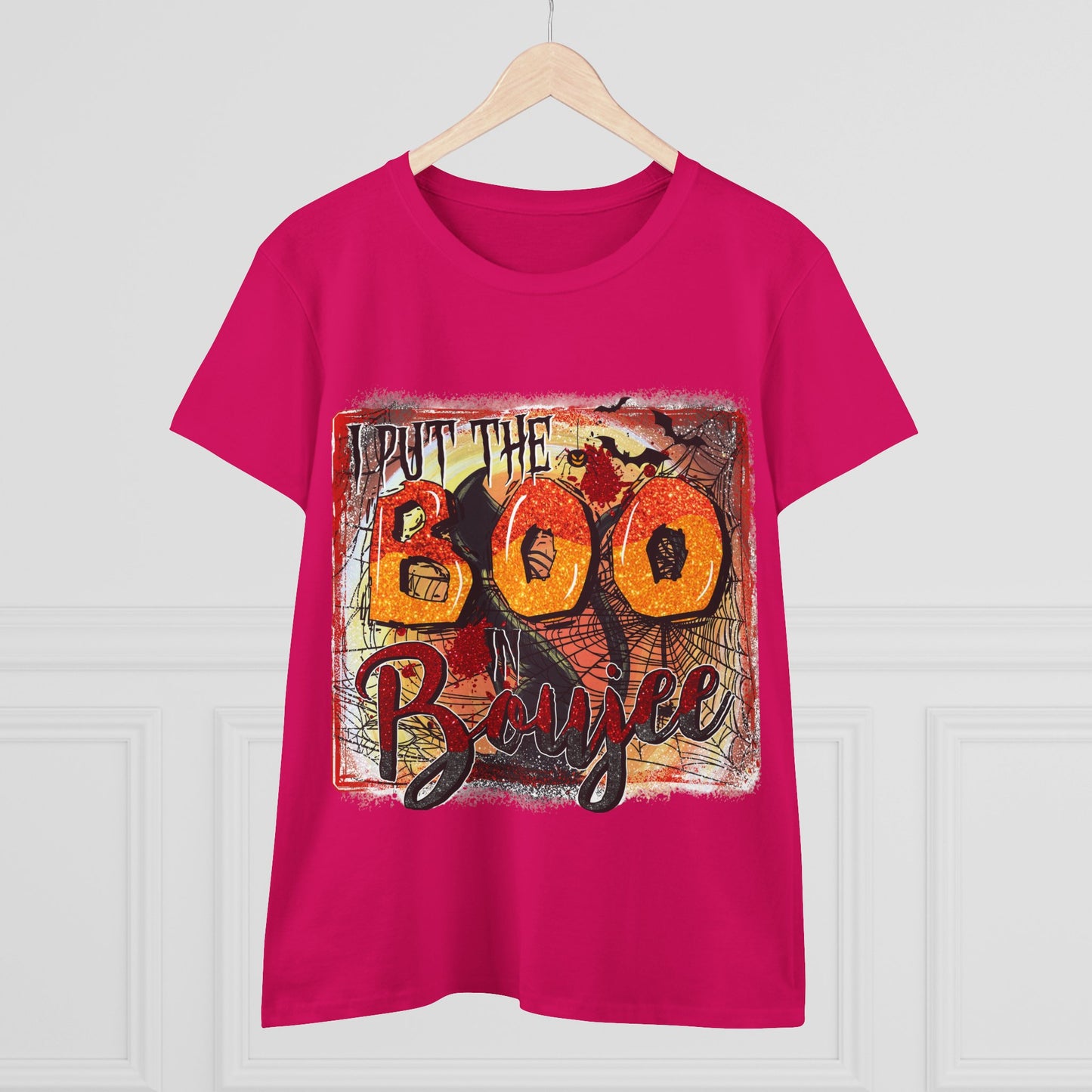 Boo-tiful Cotton Tee for Halloween, Women's Graphic Shirt, Spooky Vibes, Casual Wear, Gift for Her