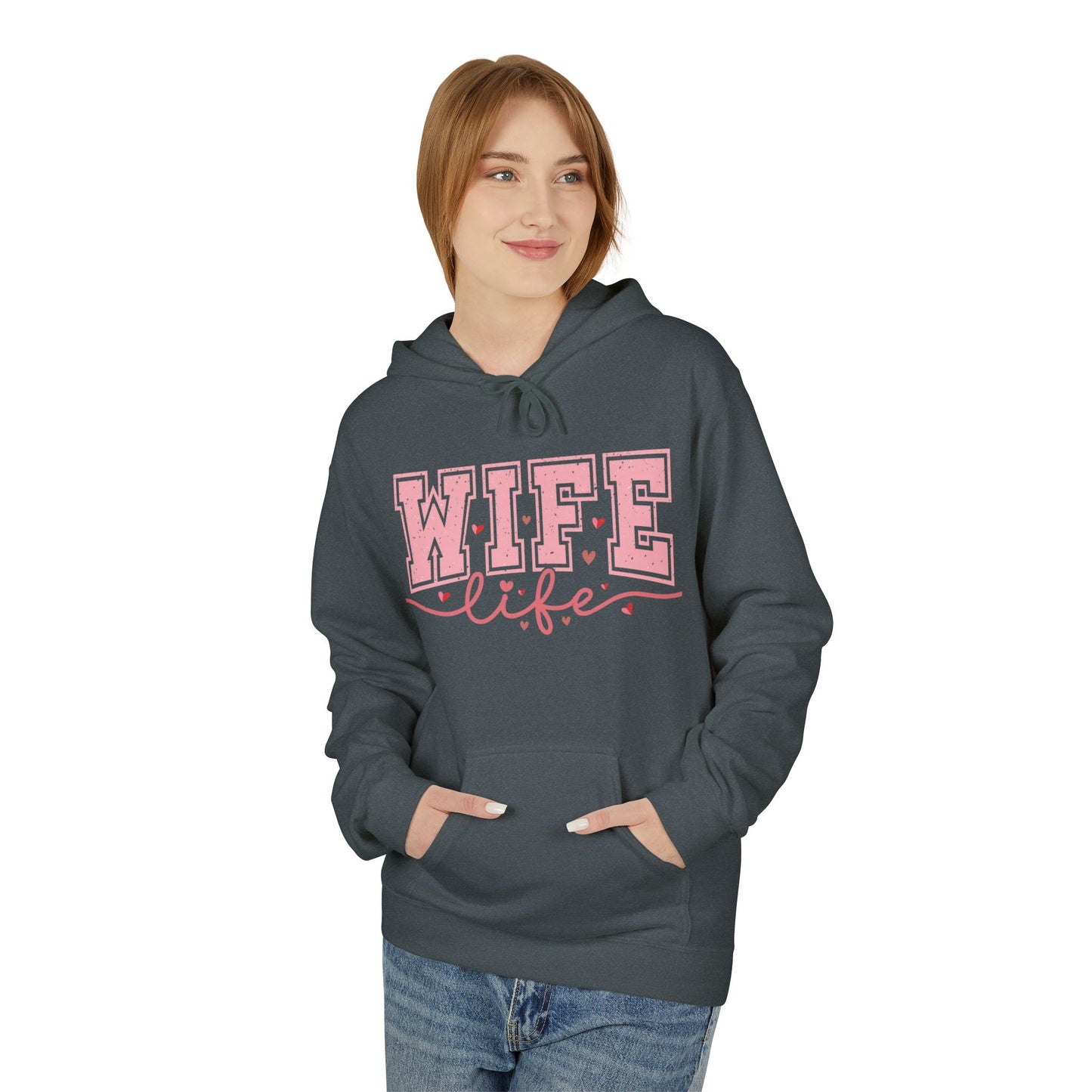 Wife Life Unisex Softstyle Fleece Hoodie | Cozy Gift for Her