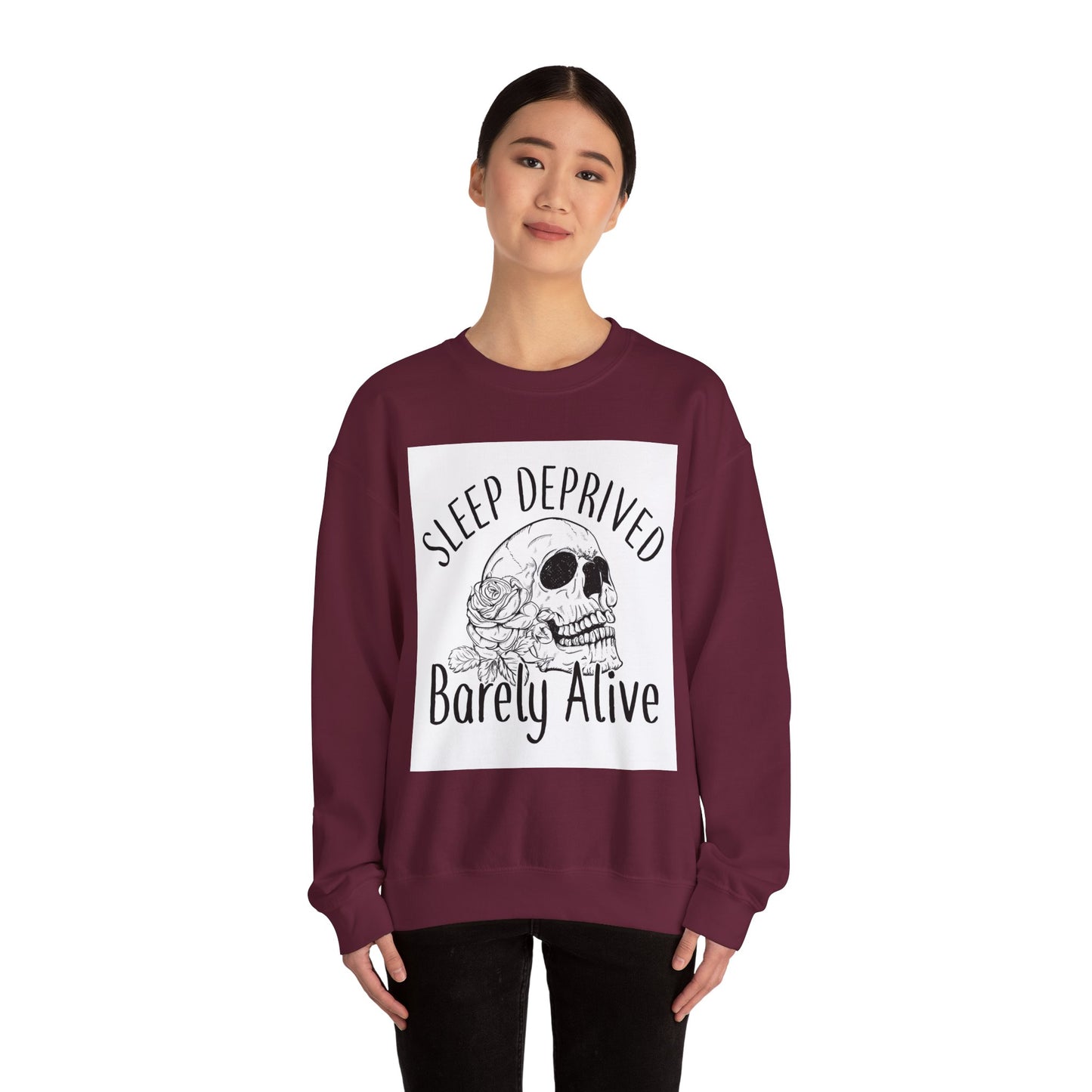 Sleep Deprived Barely Alive Sweatshirt - Unisex Heavy Blend™ Crewneck for Cozy Comfort