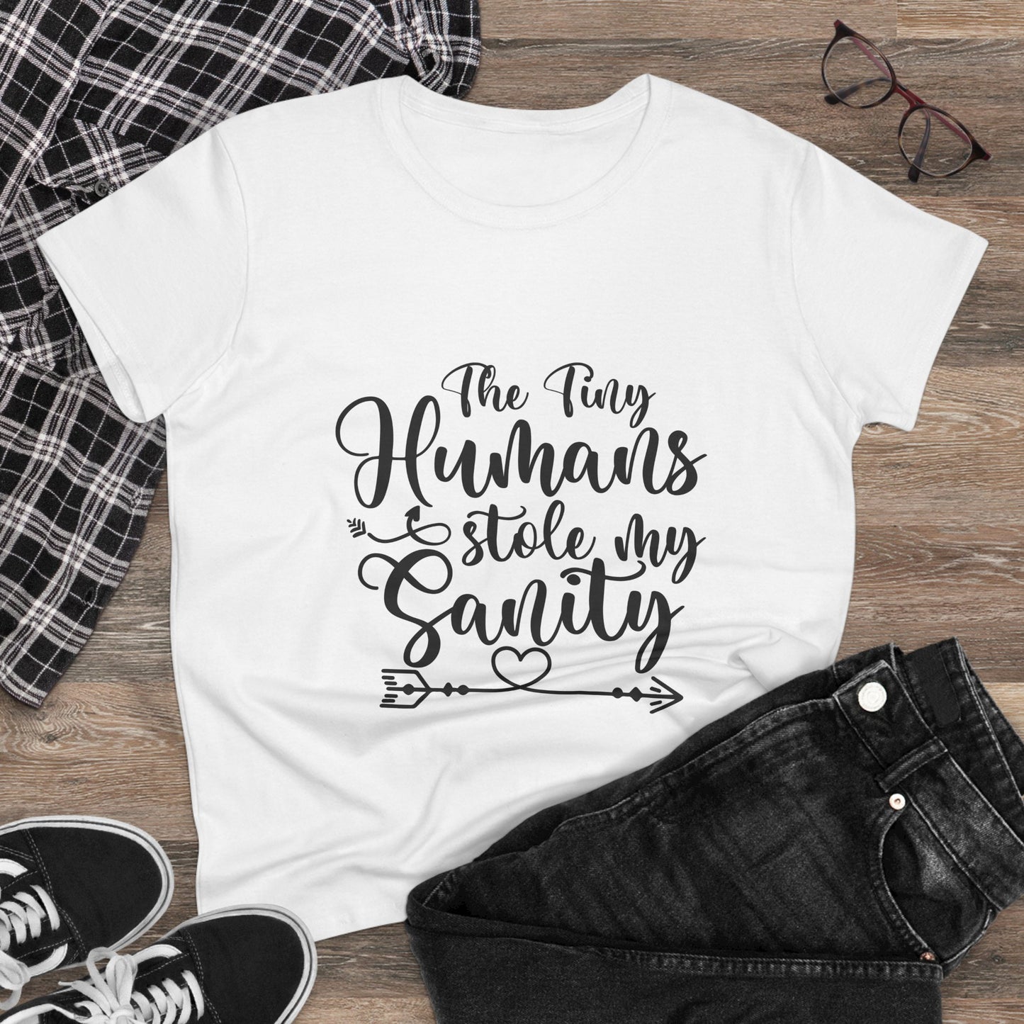 Funny Women's Midweight Cotton Tee - "The Tiny Humans Stole My Sanity"