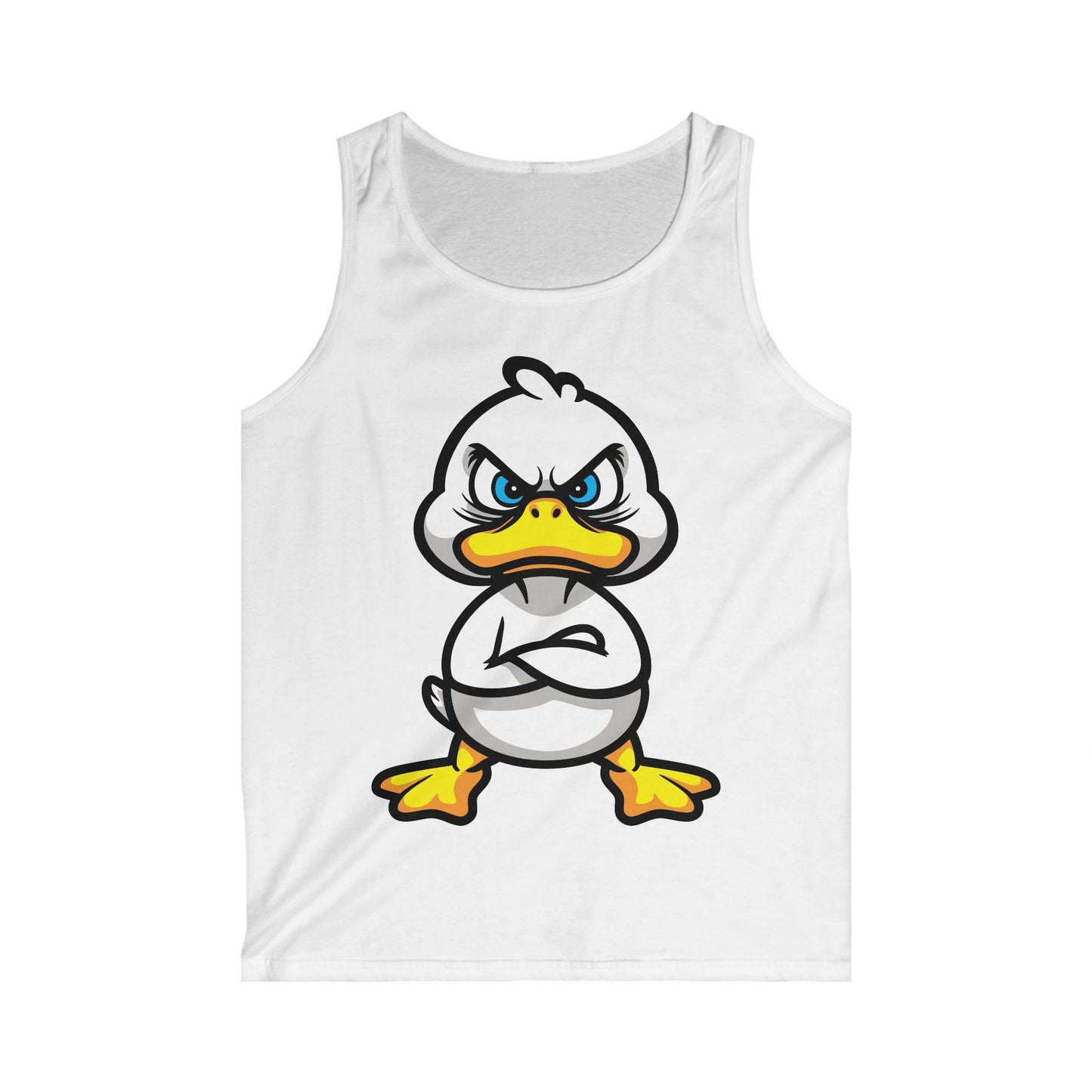 Funny Angry Duck Men's Softstyle Tank Top - Perfect for Summer Fun and Casual Wear