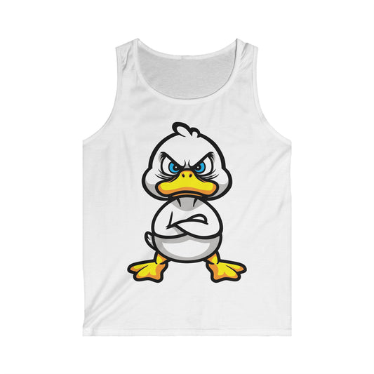 Funny Angry Duck Men's Softstyle Tank Top - Perfect for Summer Fun and Casual Wear