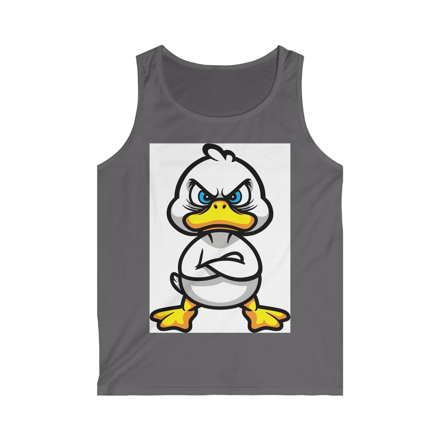 Funny Angry Duck Men's Softstyle Tank Top - Perfect for Summer Fun and Casual Wear