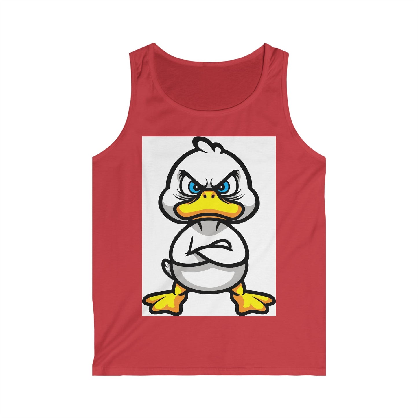 Funny Angry Duck Men's Softstyle Tank Top - Perfect for Summer Fun and Casual Wear