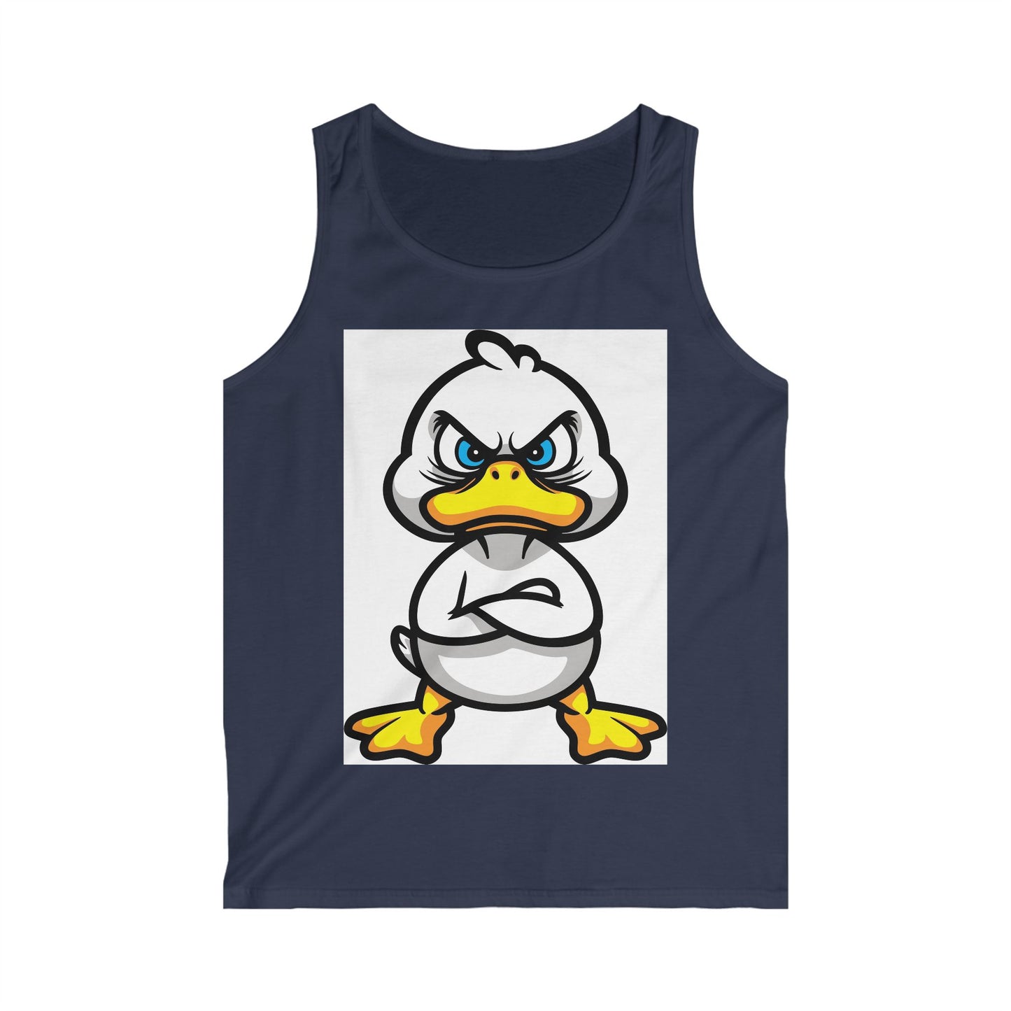 Funny Angry Duck Men's Softstyle Tank Top - Perfect for Summer Fun and Casual Wear