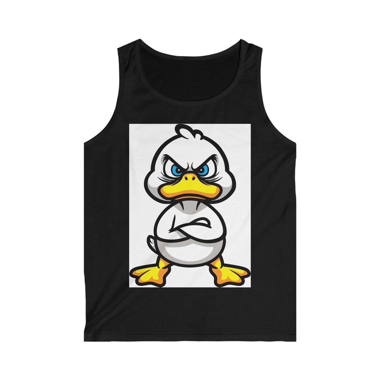 Funny Angry Duck Men's Softstyle Tank Top - Perfect for Summer Fun and Casual Wear