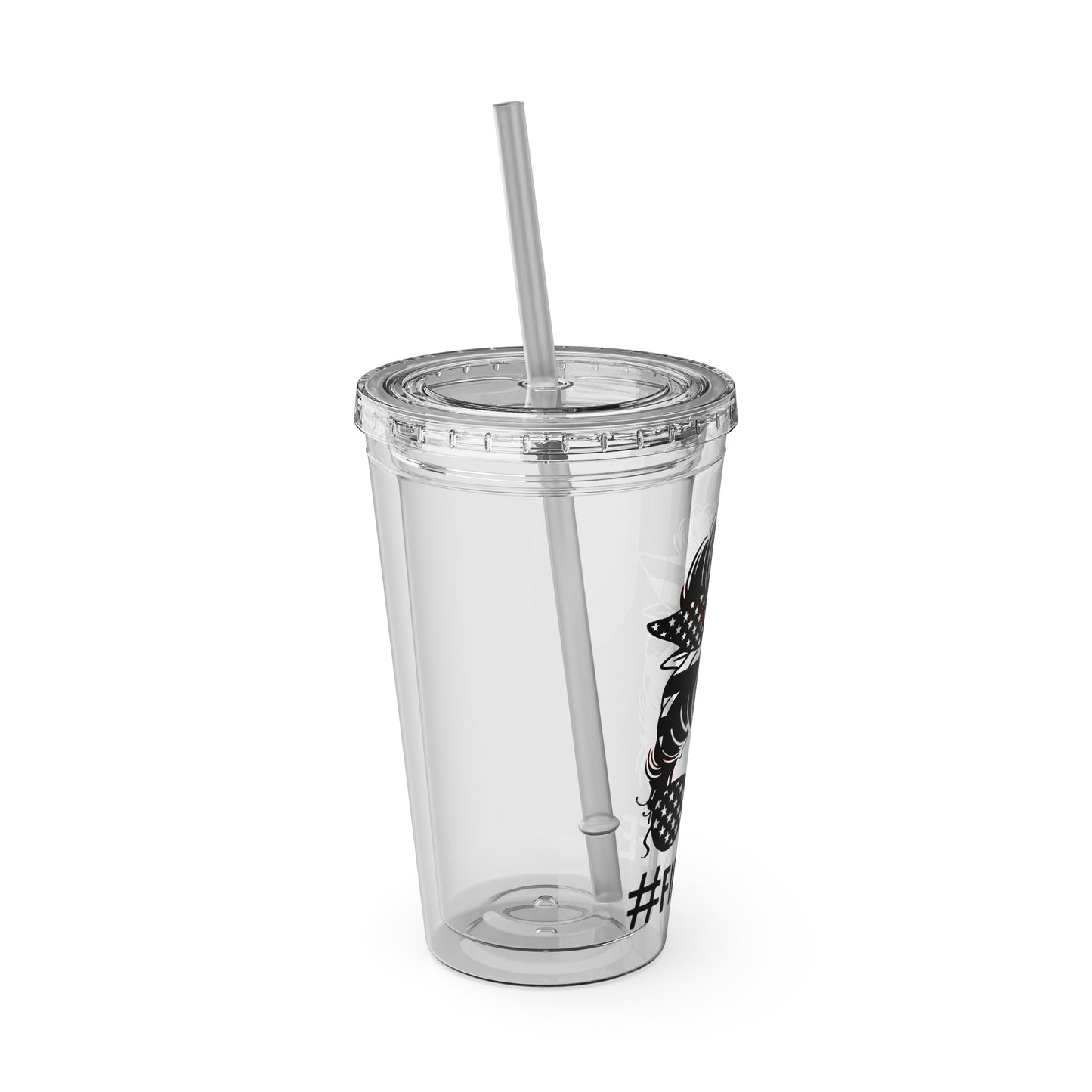 Sunsplash 16oz Tumbler with Straw - #FireWife Drinkware for Firefighters' Spouses