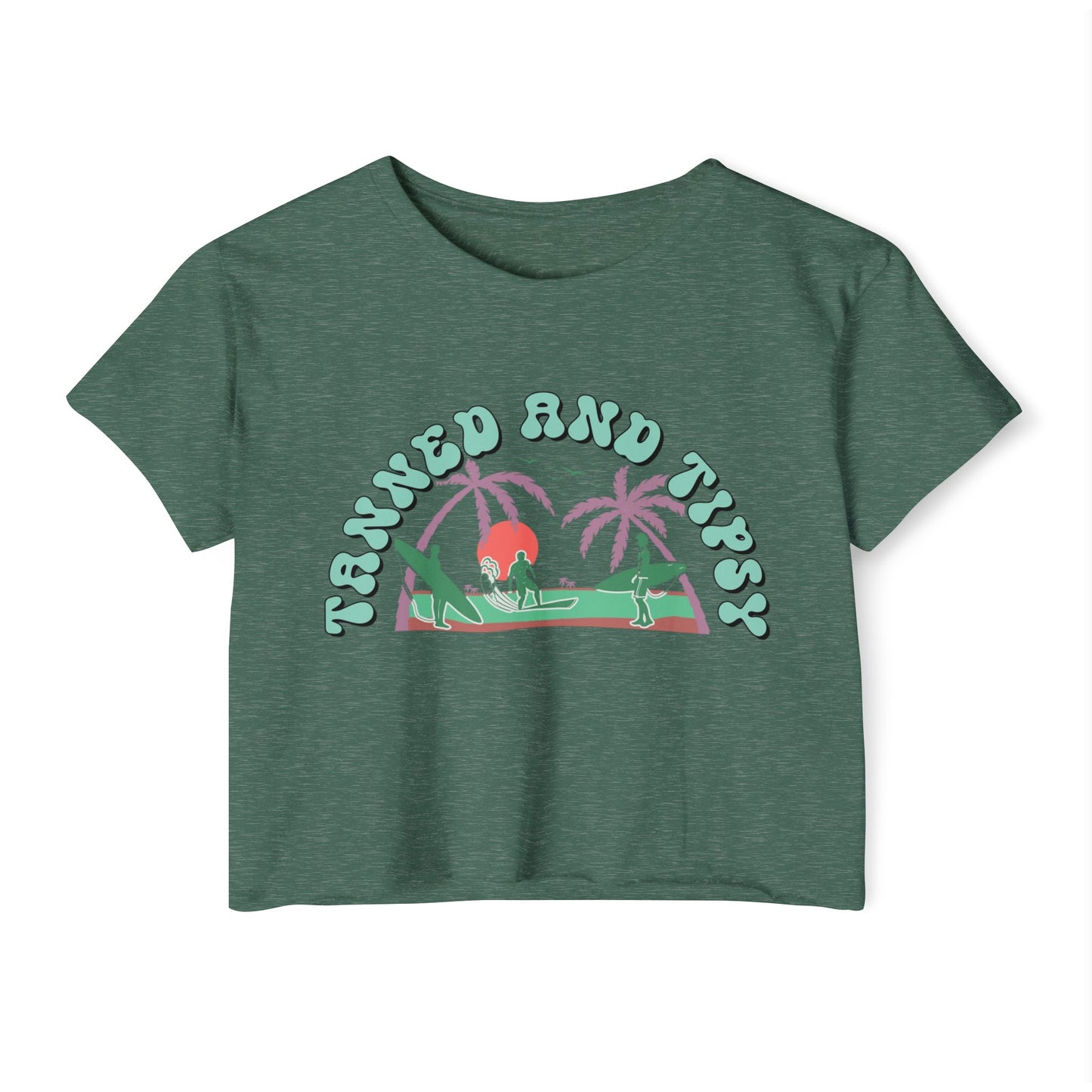 Tanned and Tipsy Women’s Festival Crop Top, Summer Vibe Shirt, Boho Style Tee, Beach Party Essential, Concert Outfit, Vacation Fashion