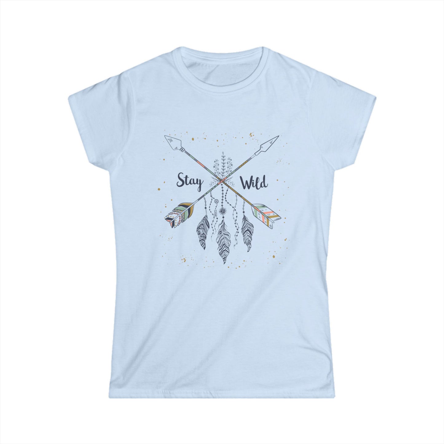 Stay Wild Women's Softstyle Tee - Boho Graphic Tee for Nature Lovers