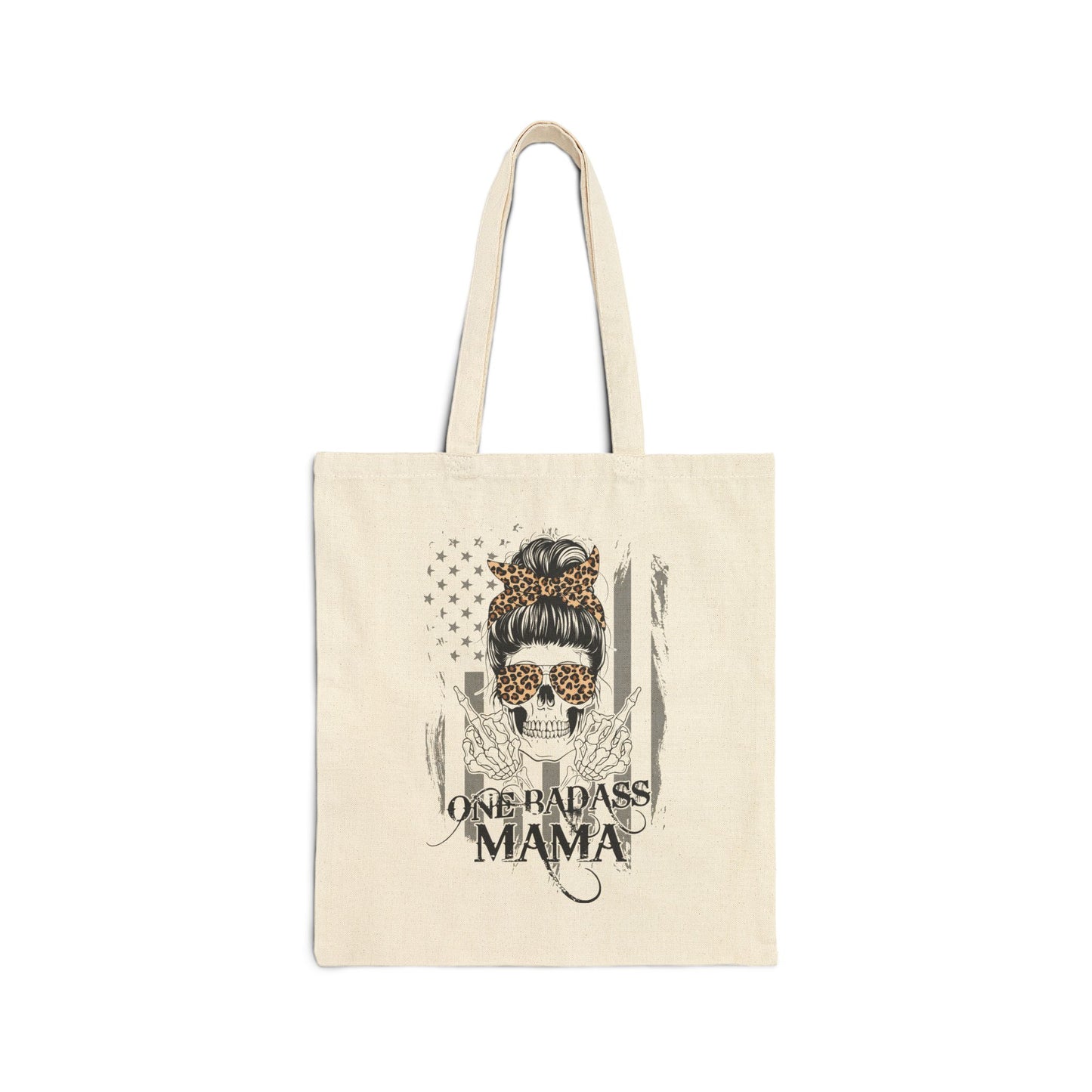 One Badass Mama Cotton Canvas Tote Bag - Stylish & Functional Carryall for Strong Moms