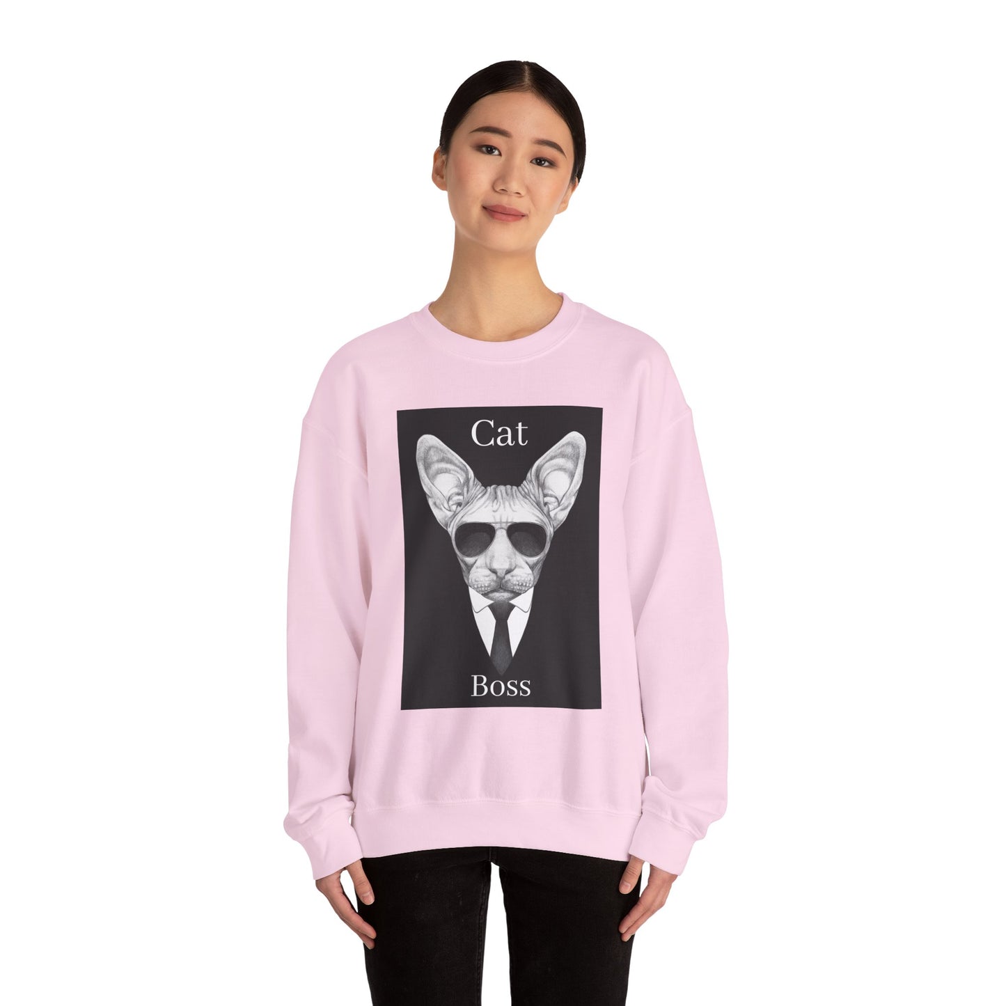 Cat Boss Unisex Crewneck Sweatshirt - Funny Cat Graphic Pullover