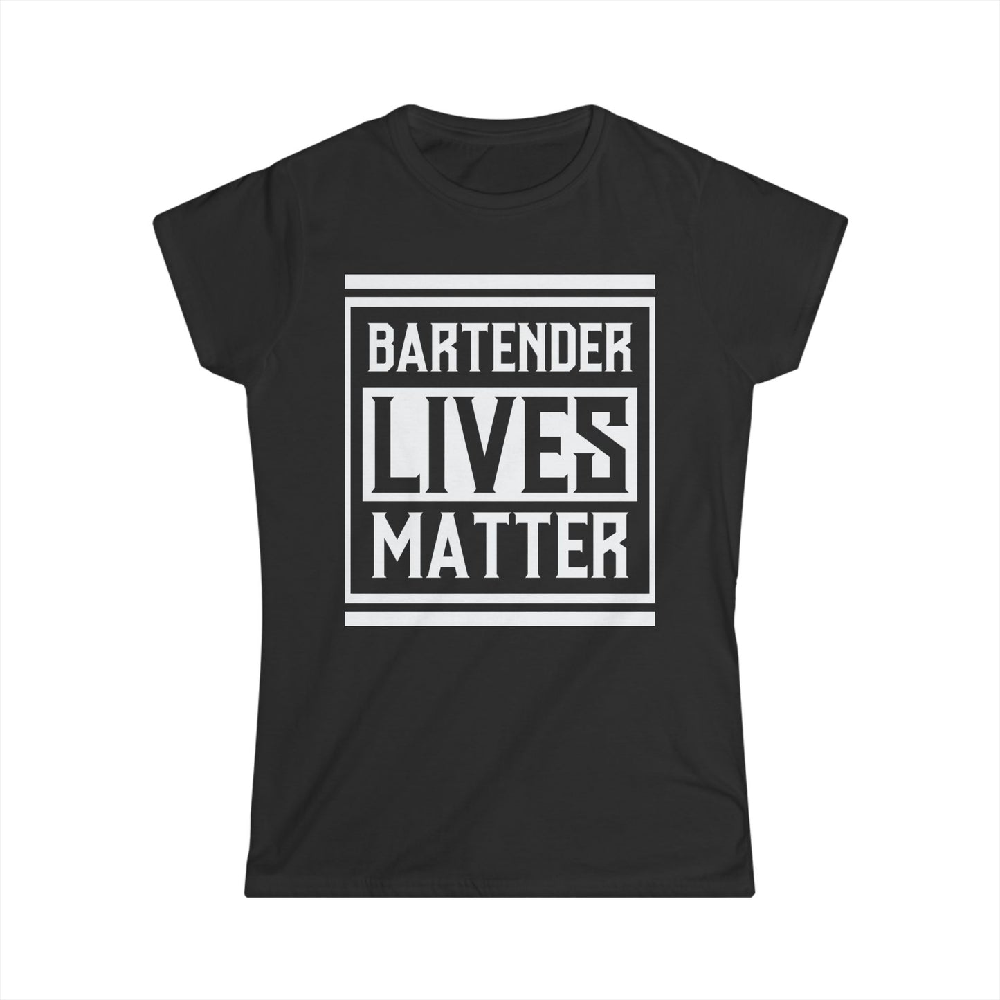 Bartender Lives Matter Women's Softstyle Tee - Empowering T-Shirt for Bartenders and Allies