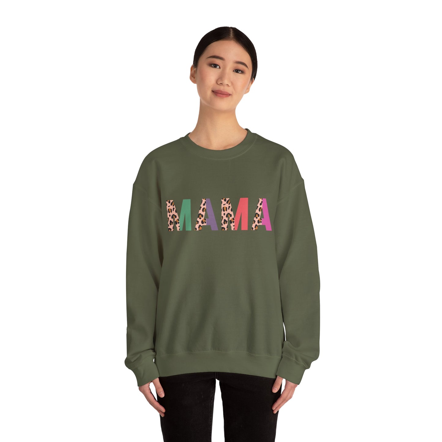 Mama Leopard Print Unisex Crewneck Sweatshirt