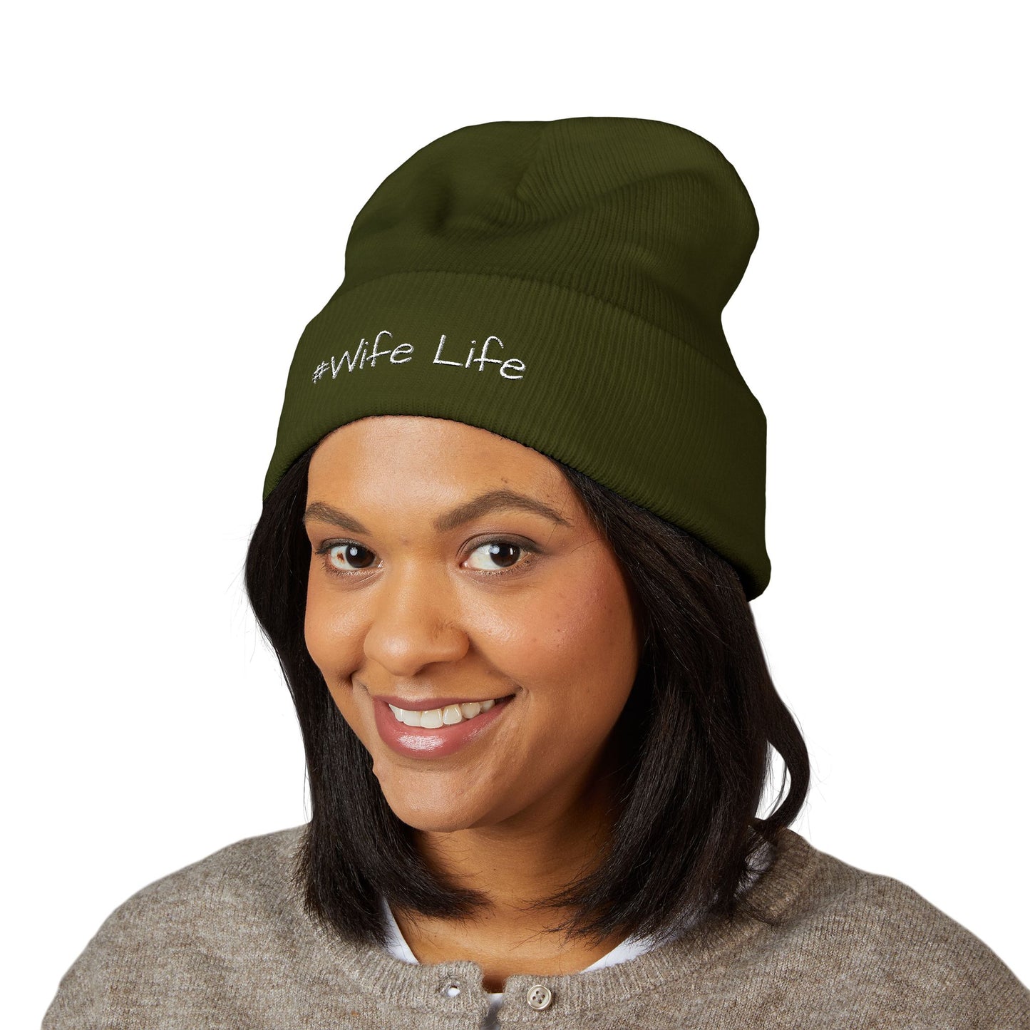 #Wife Life beanie | Embroidered cuffed beanie, wife life hat