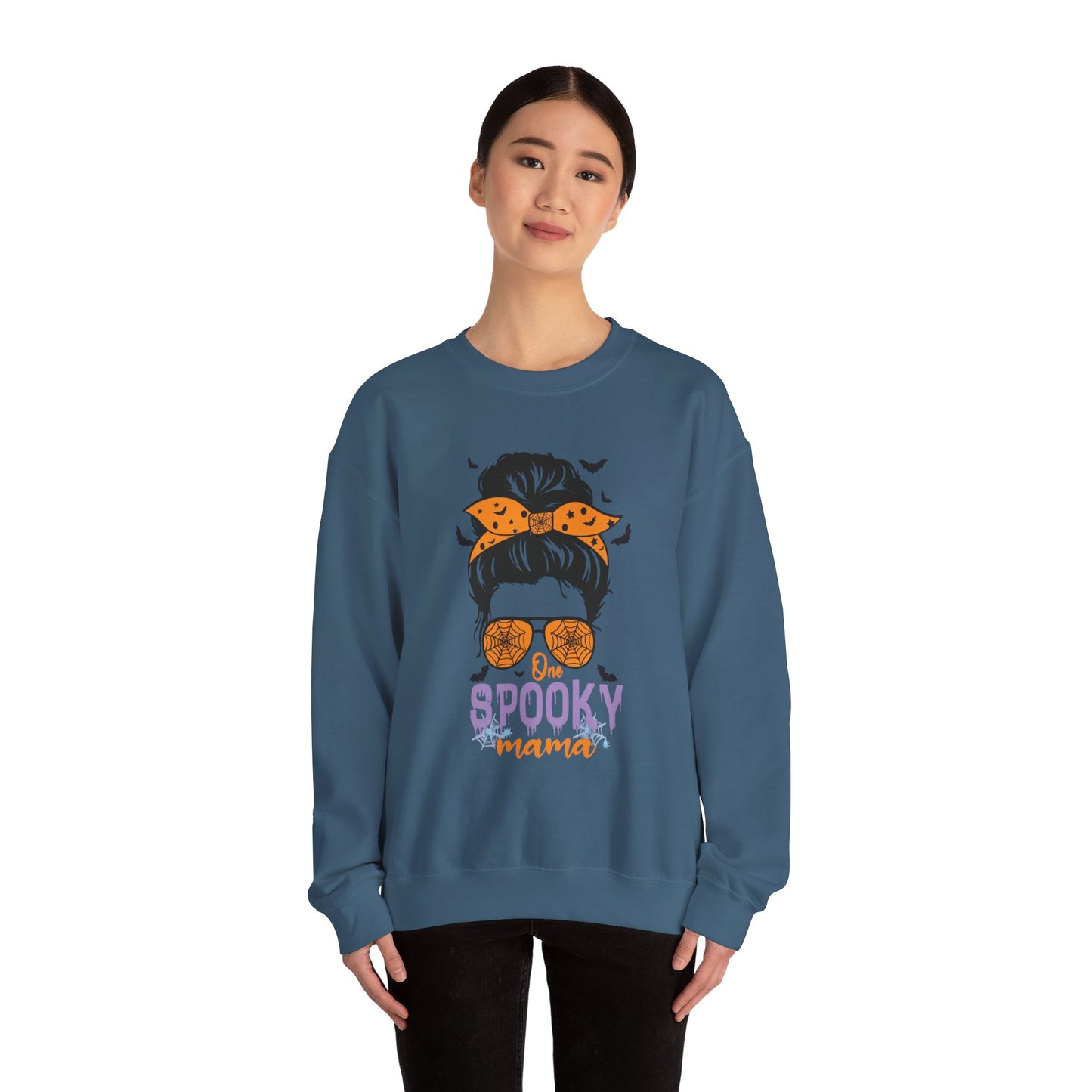 Spooky Mama Crewneck Sweatshirt, Halloween Sweatshirt, Cozy Fall Apparel, Gift for Moms, Trendy Halloween Outfit