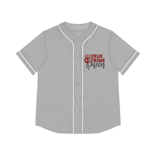 True Crime Queen Women's Baseball Jersey, Stylish Sports Tee, Casual Outfit, Summer Wardrobe, Gift for Crime Lovers, Fan Apparel