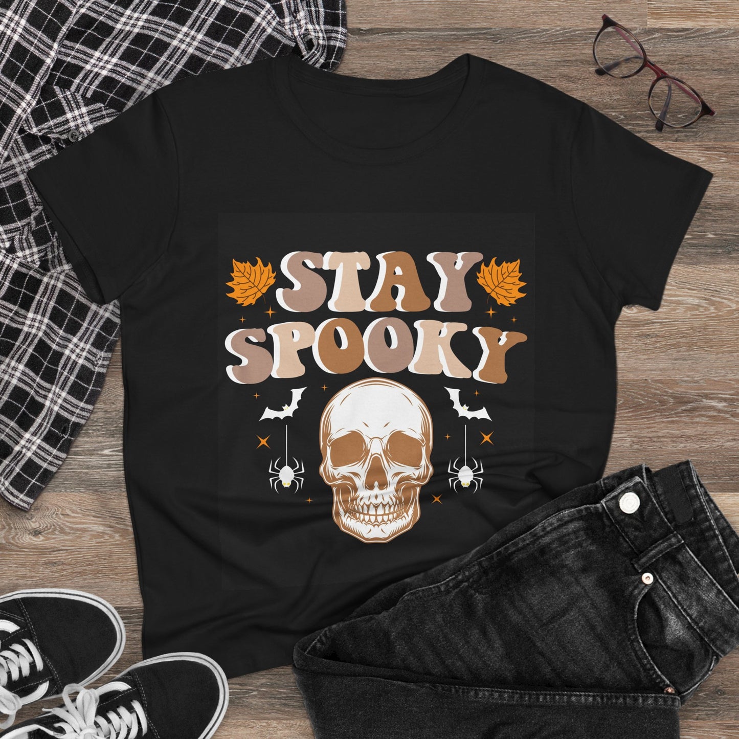 Stay Spooky Women's Tee - Halloween Shirt, Fall Fashion, Graphic Tee for Women, Casual Halloween, Spooky Season Outfit