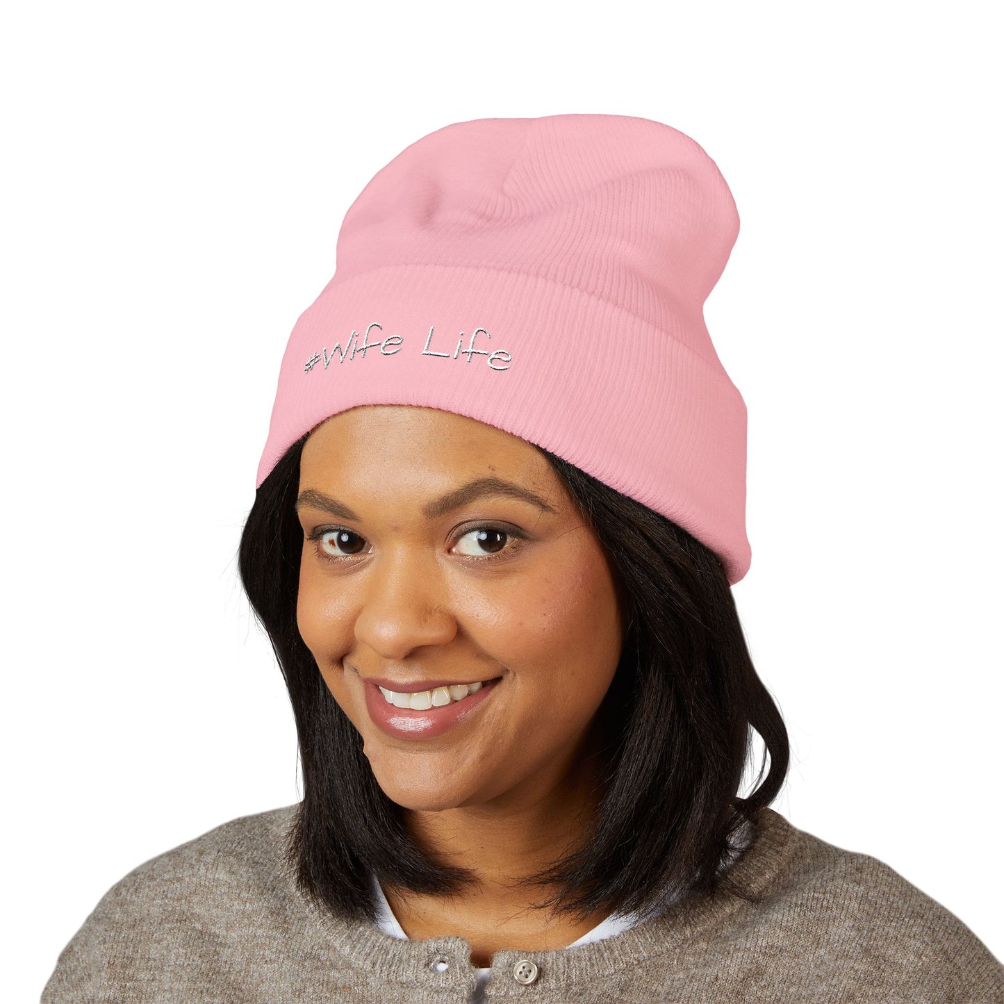#Wife Life beanie | Embroidered cuffed beanie, wife life hat
