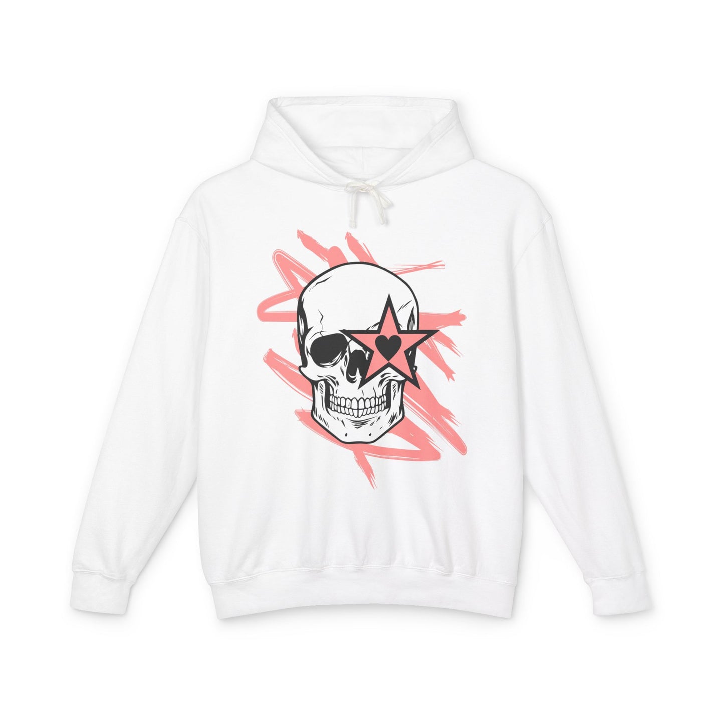 Skull and Star Lightweight Unisex Hoodie - Trendy Graphic Sweatshirt for Casual Wear