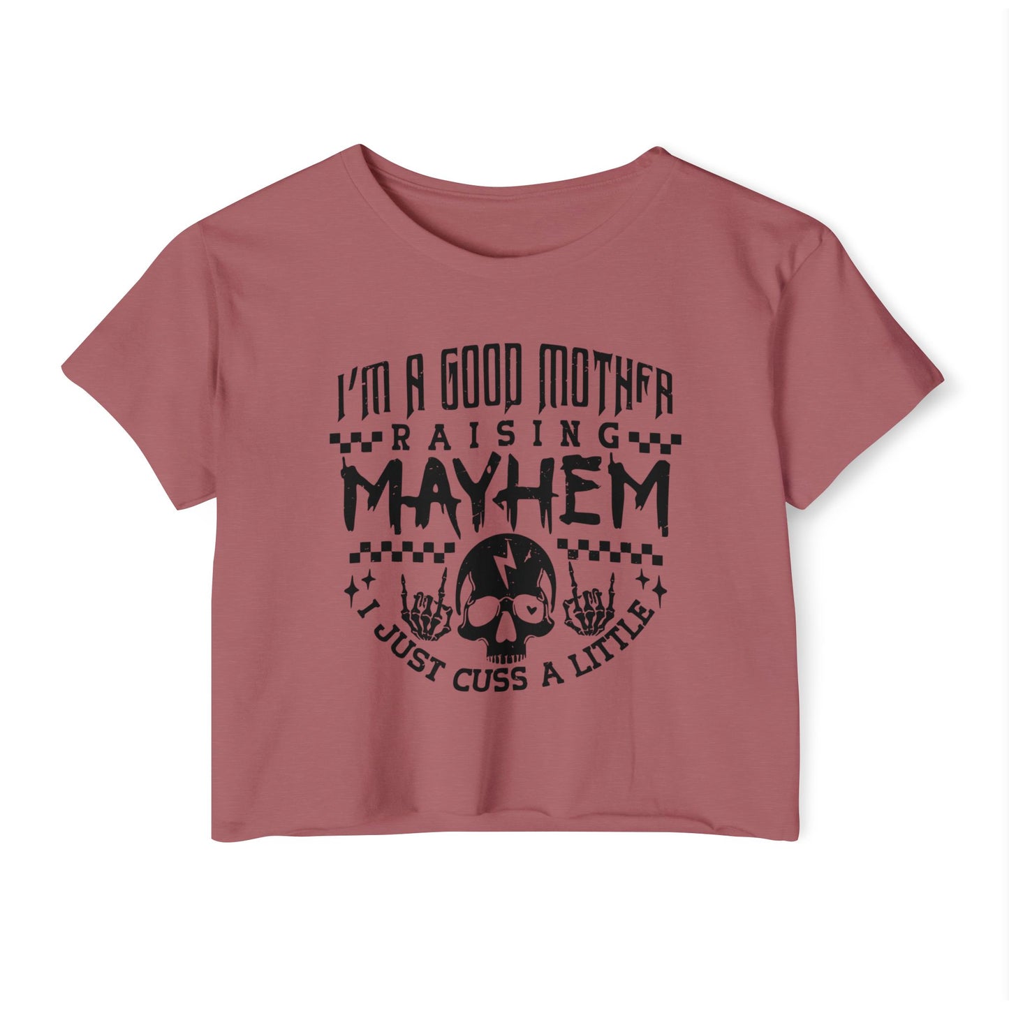 Women's Festival Crop Top - Vintage Style Graphic Tee for Moms, Perfect for Festivals, Concerts, Parties, Birthdays