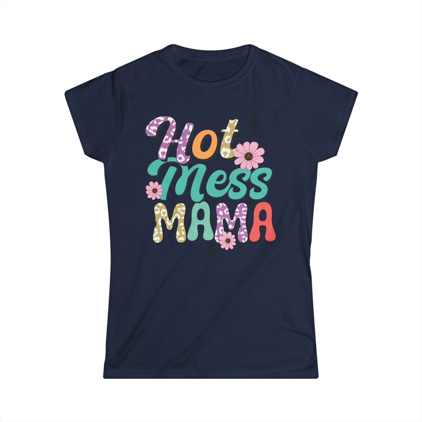 Hot Mess Mama Women's Tee - Fun, Casual Wear for Moms, Great for Mother's Day, Birthday Gift, Family Gatherings, Everyday Style