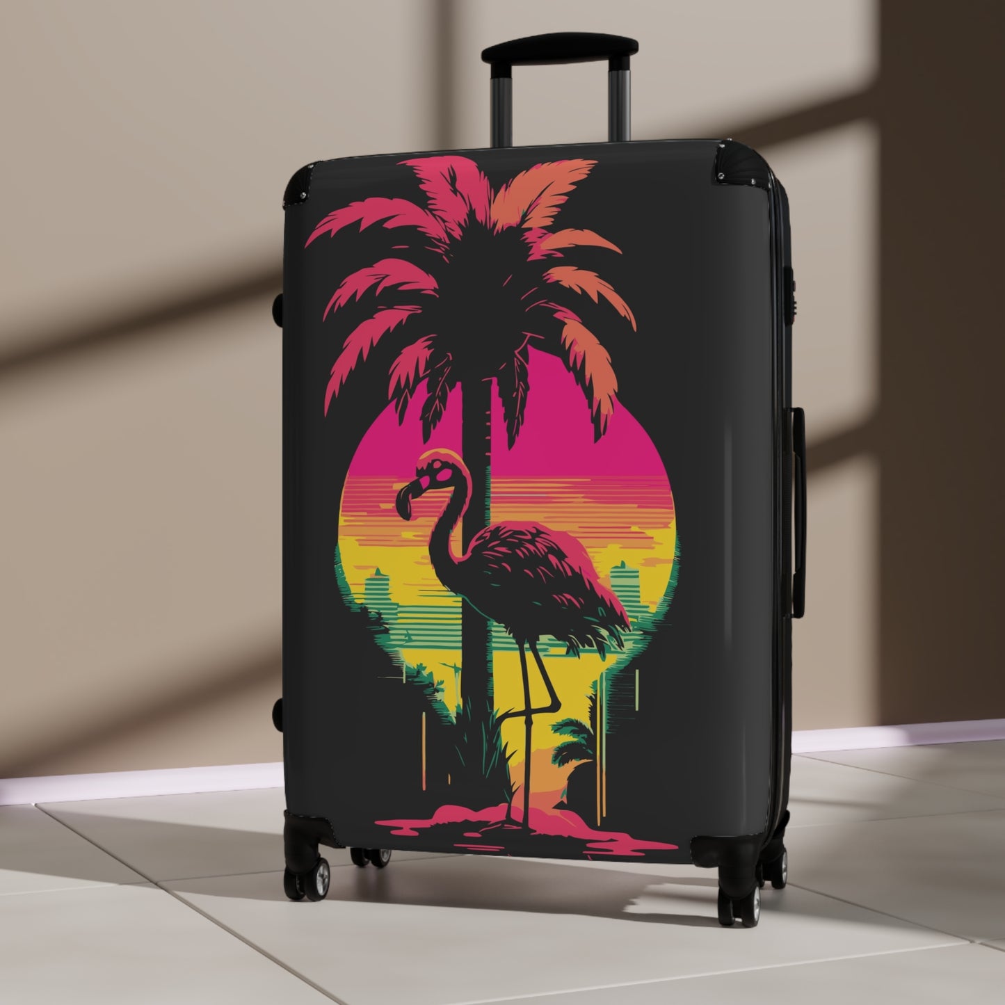 Tropical Flamingo Suitcase - Vibrant Travel Luggage for Adventurers