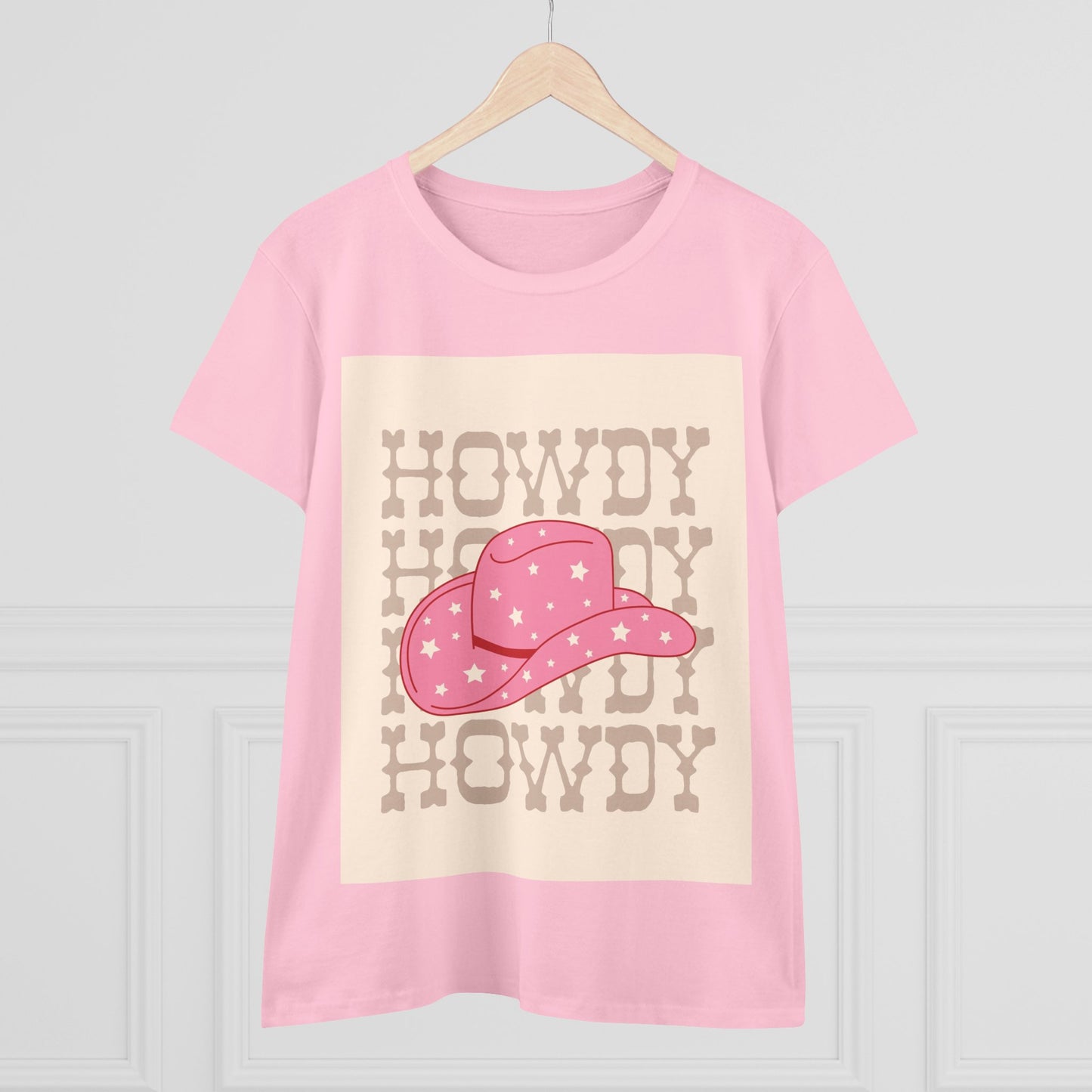 Howdy Pink Cowgirl Tee - Cute Vintage Graphic T-Shirt for Women, Casual Wear, Summer, Country Concerts, Birthday Gifts, Cute Outfits