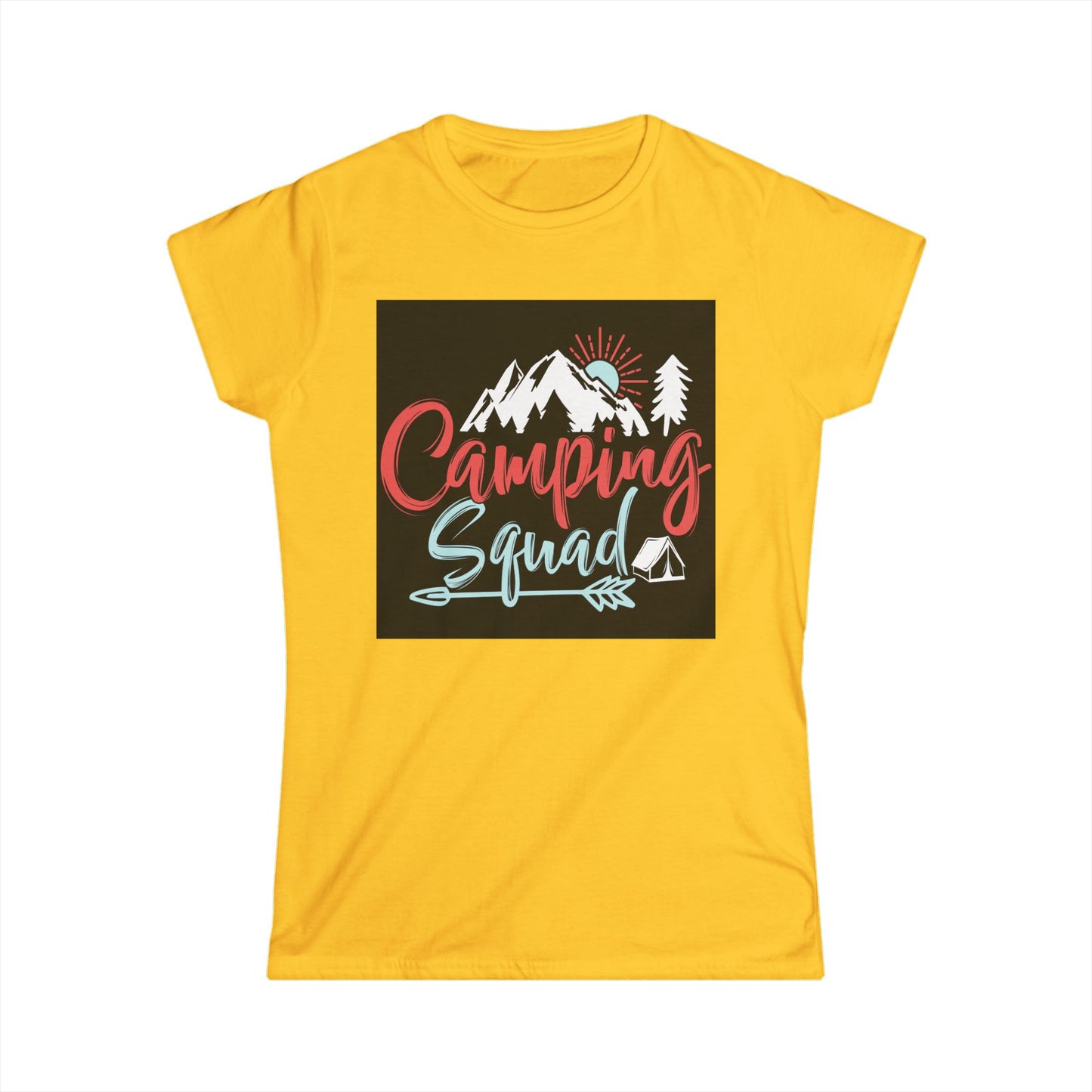 Camping Squad Women's Softstyle Tee | Relaxed Fit, Outdoor Shirt, Camping Apparel, Nature Lover Gift, Summer Adventure Wear