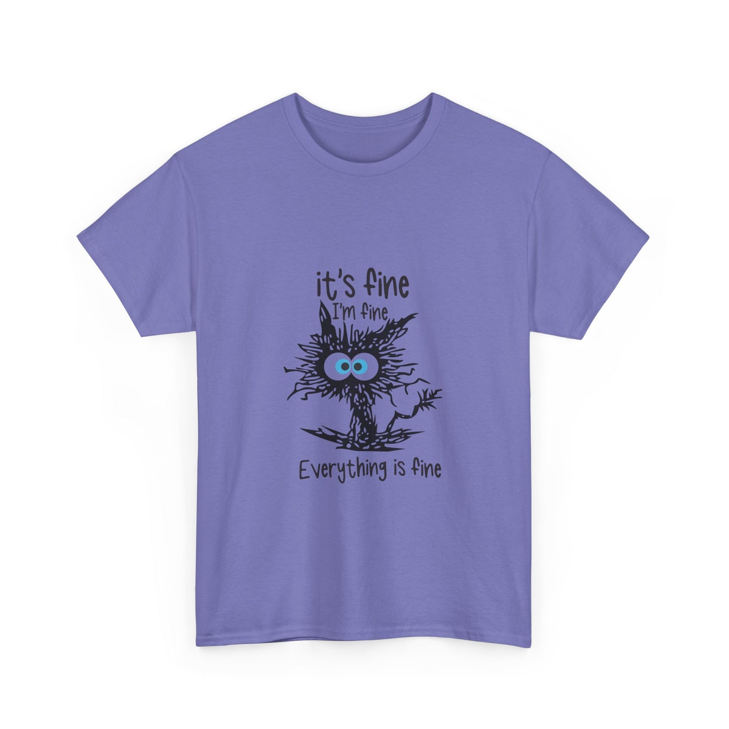 It's Fine Unisex Heavy Cotton Tee - Casual Comfort with Whimsical Design