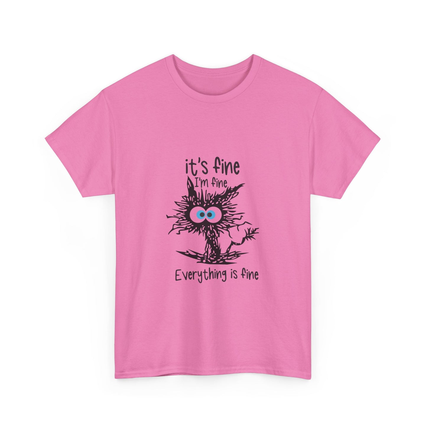 It's Fine Unisex Heavy Cotton Tee - Casual Comfort with Whimsical Design