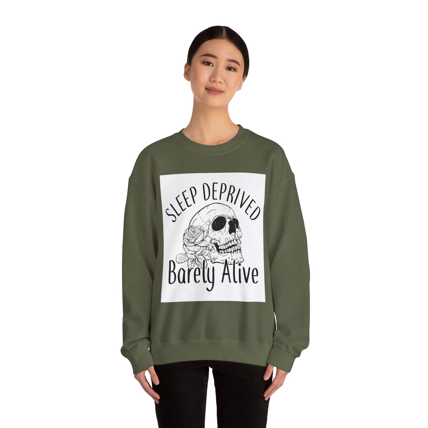 Sleep Deprived Barely Alive Sweatshirt - Unisex Heavy Blend™ Crewneck for Cozy Comfort