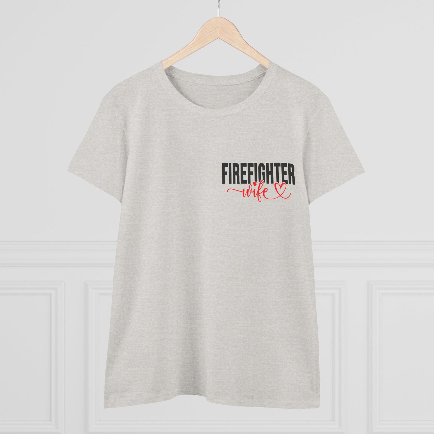 Firefighter Wife Cotton Tee - Supportive Gift for Her, Casual Wear, Patriotic Apparel, Unique Firefighter Gift, Everyday Comfort