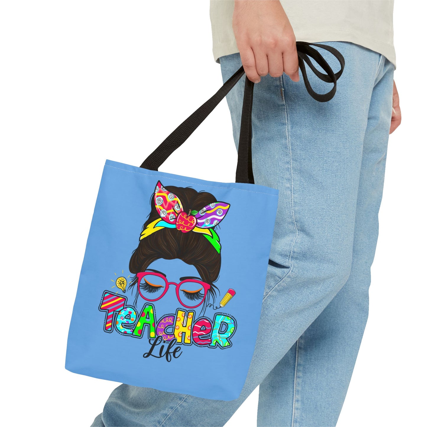 Teacher Life Tote Bag - Colorful & Fun Canvas Bag for Educators