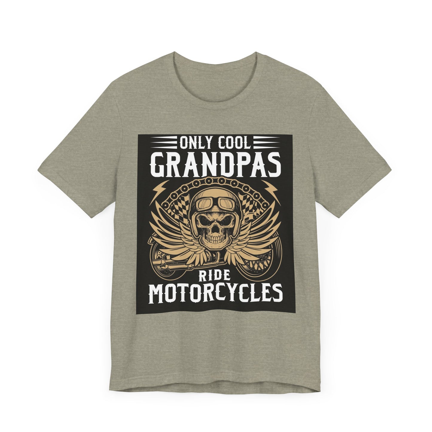 Only Cool Grandpas Ride Motorcycles Tee - Unisex Jersey Short Sleeve Shirt for Bikers