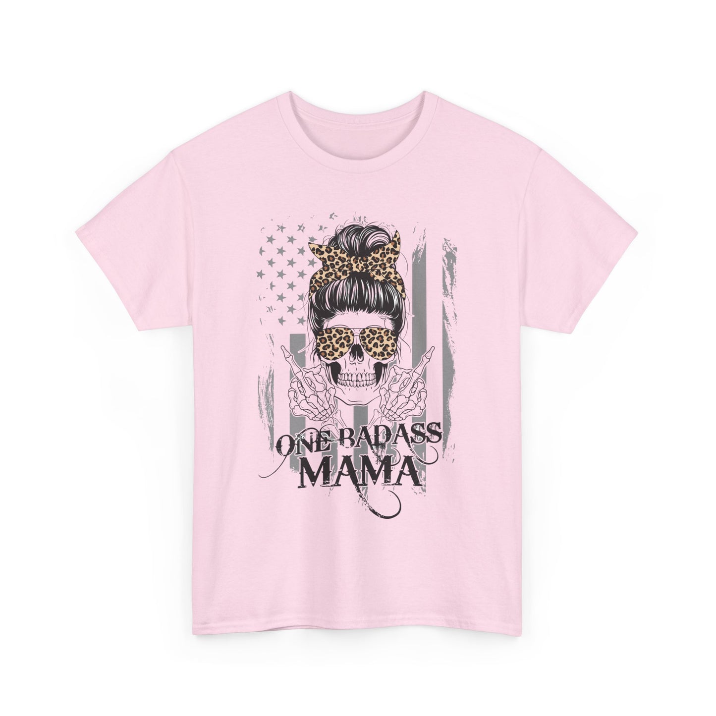 One Badass Mama Unisex Heavy Cotton Tee - Trendy Graphic Shirt for Moms