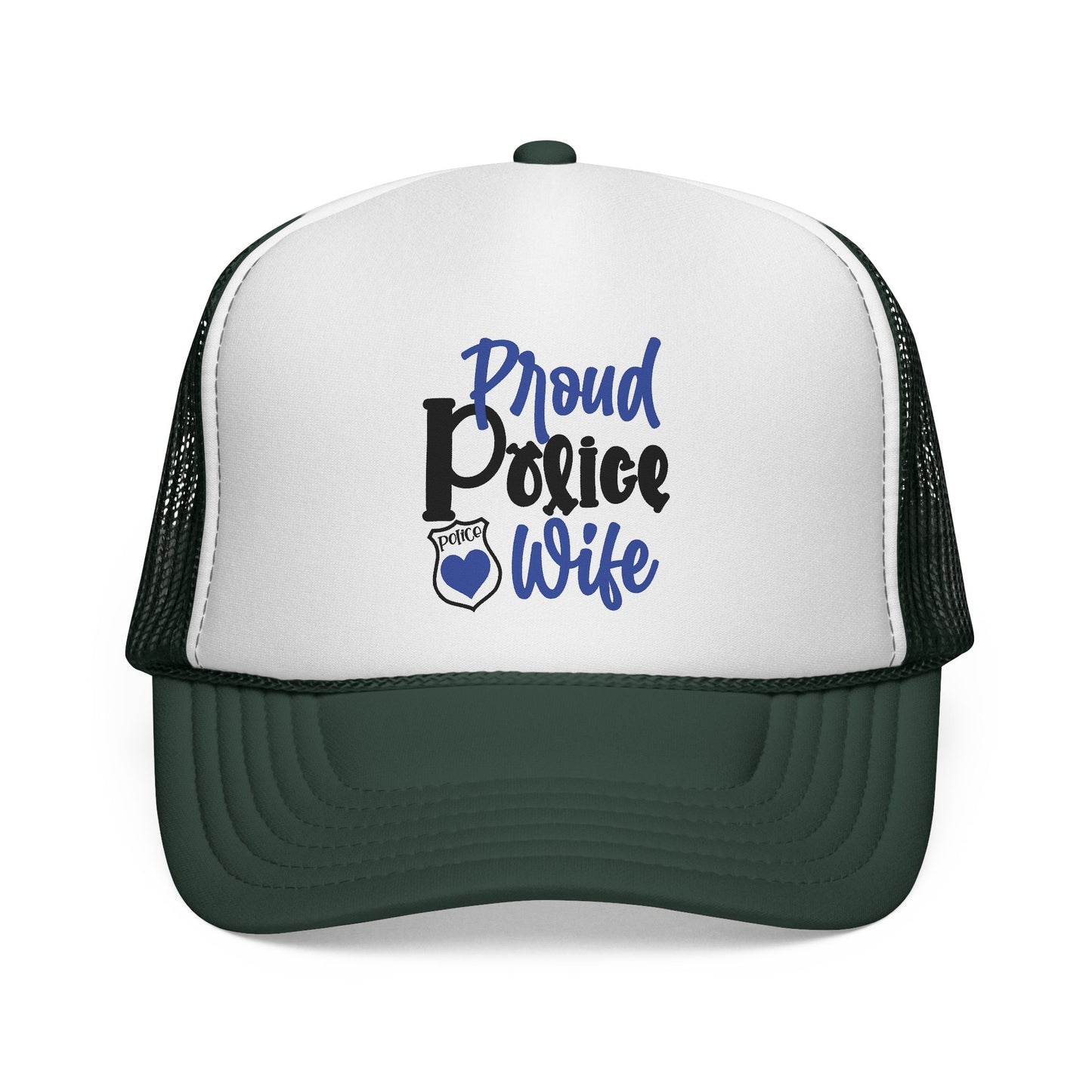 Proud Police Family Trucker Caps, Supportive Gifts for Police Wives and Kids, Patriotic Hat for Special Occasions