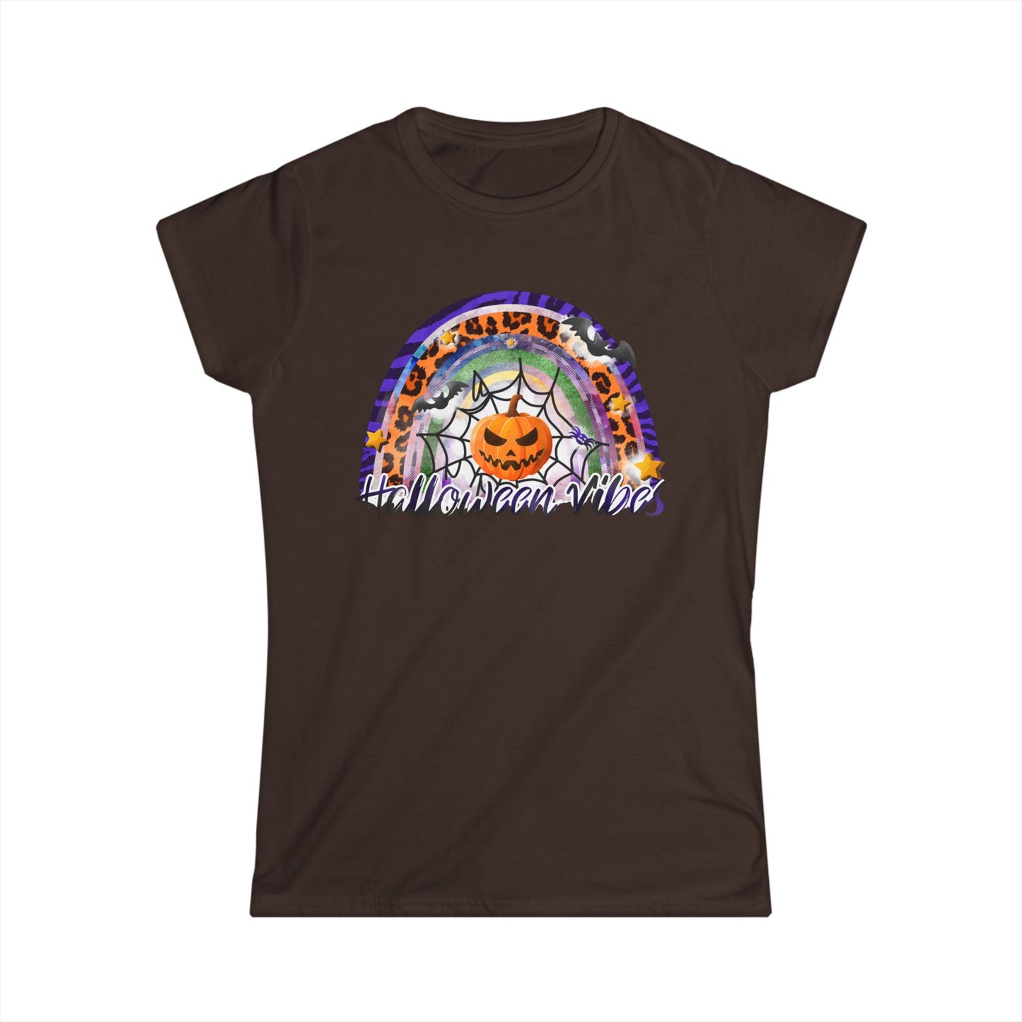 Halloween Vibes Softstyle Tee, Women's Halloween Shirt, Seasonal T-Shirt, Fall Fashion Top, Spooky Graphic Tee, Casual Halloween Wear