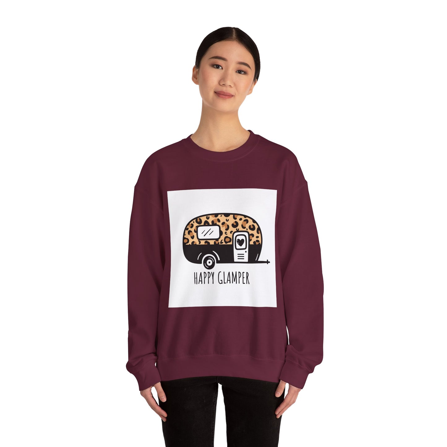 Happy Glamper Unisex Crewneck Sweatshirt - Cozy Camping Apparel