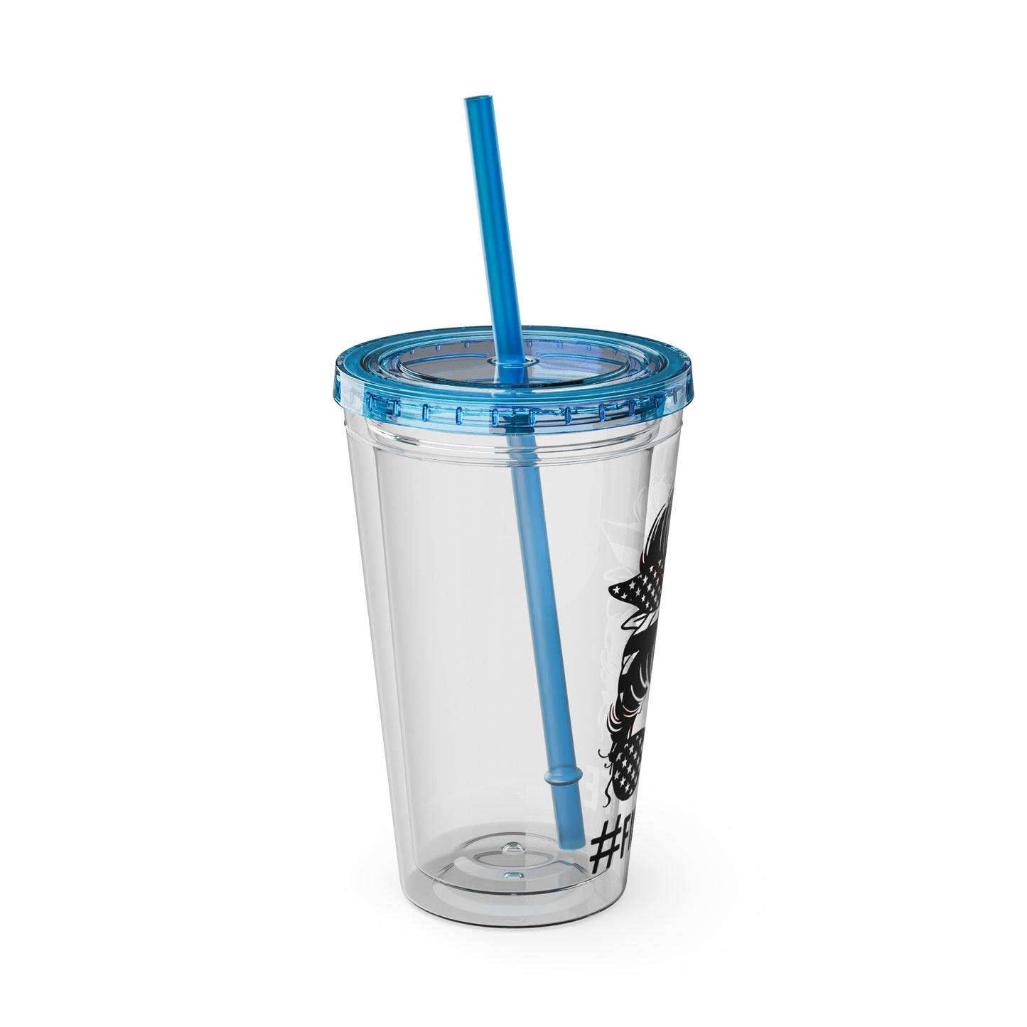 Sunsplash 16oz Tumbler with Straw - #FireWife Drinkware for Firefighters' Spouses