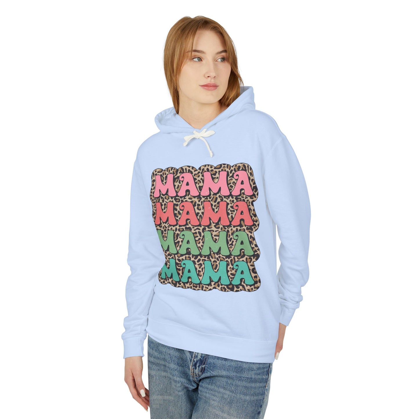 Mama Leopard Print Lightweight Hoodie for Moms