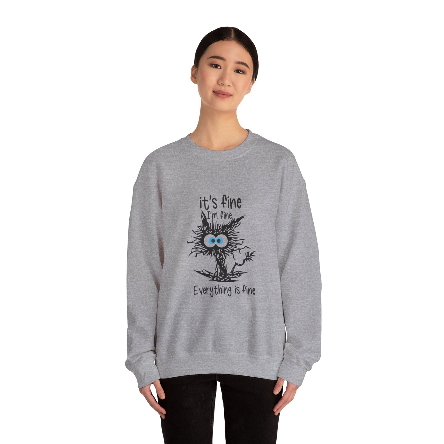 It's Fine Unisex Crewneck Sweatshirt - Cozy and Playful for Everyday Wear