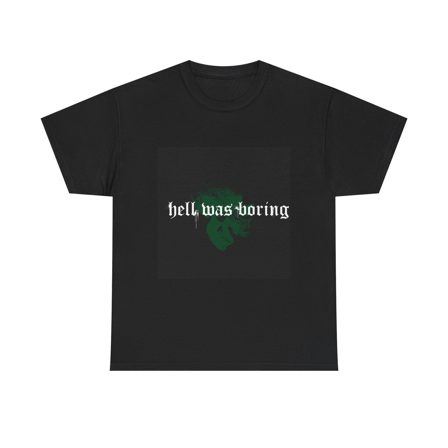 'Hell Was Boring' Unisex Heavy Cotton Tee - Edgy Graphic Tee for Casual Wear