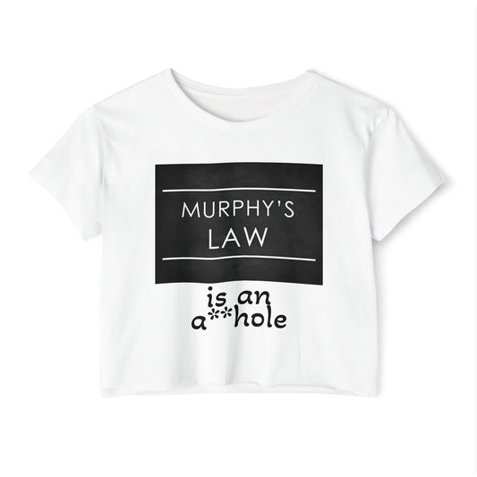 Murphy's Law Women's Festival Crop Top, Fun Summer Tee, Casual Streetwear, Gift for Her, Festival Outfit, Funny Quote Shirt