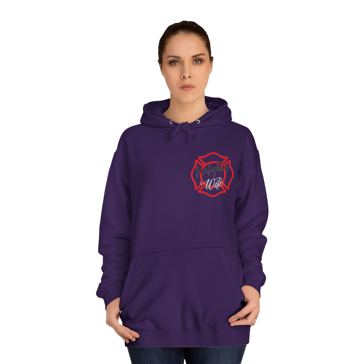 Firefighter Wife Unisex College Hoodie – Stylish Comfort for Celebrating Love & Dedication