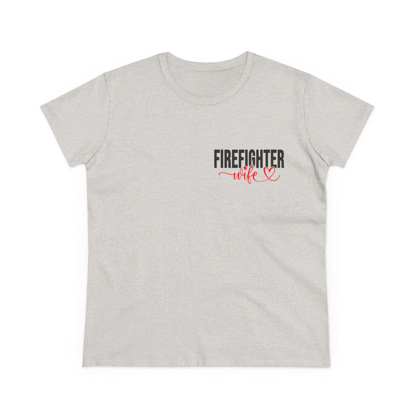 Firefighter Wife Cotton Tee - Supportive Gift for Her, Casual Wear, Patriotic Apparel, Unique Firefighter Gift, Everyday Comfort