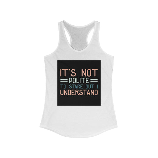Women's Funny Racerback Tank, Perfect for Summer, Gift for Friends, Casual Wear, Workout Top, Lightweight and Comfy