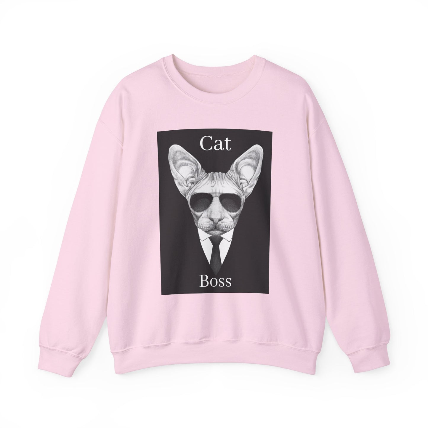 Cat Boss Unisex Crewneck Sweatshirt - Funny Cat Graphic Pullover