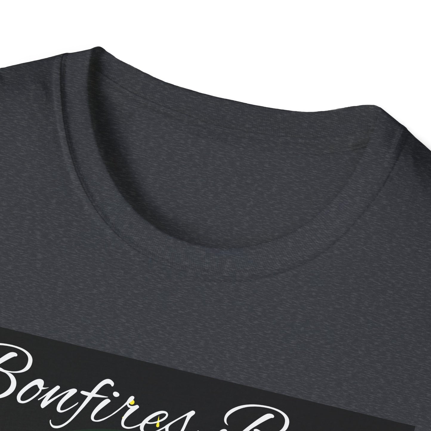 Bowfires, Beer, and Besties Unisex Softstyle T-Shirt - Perfect for Camping and Outdoor Gatherings