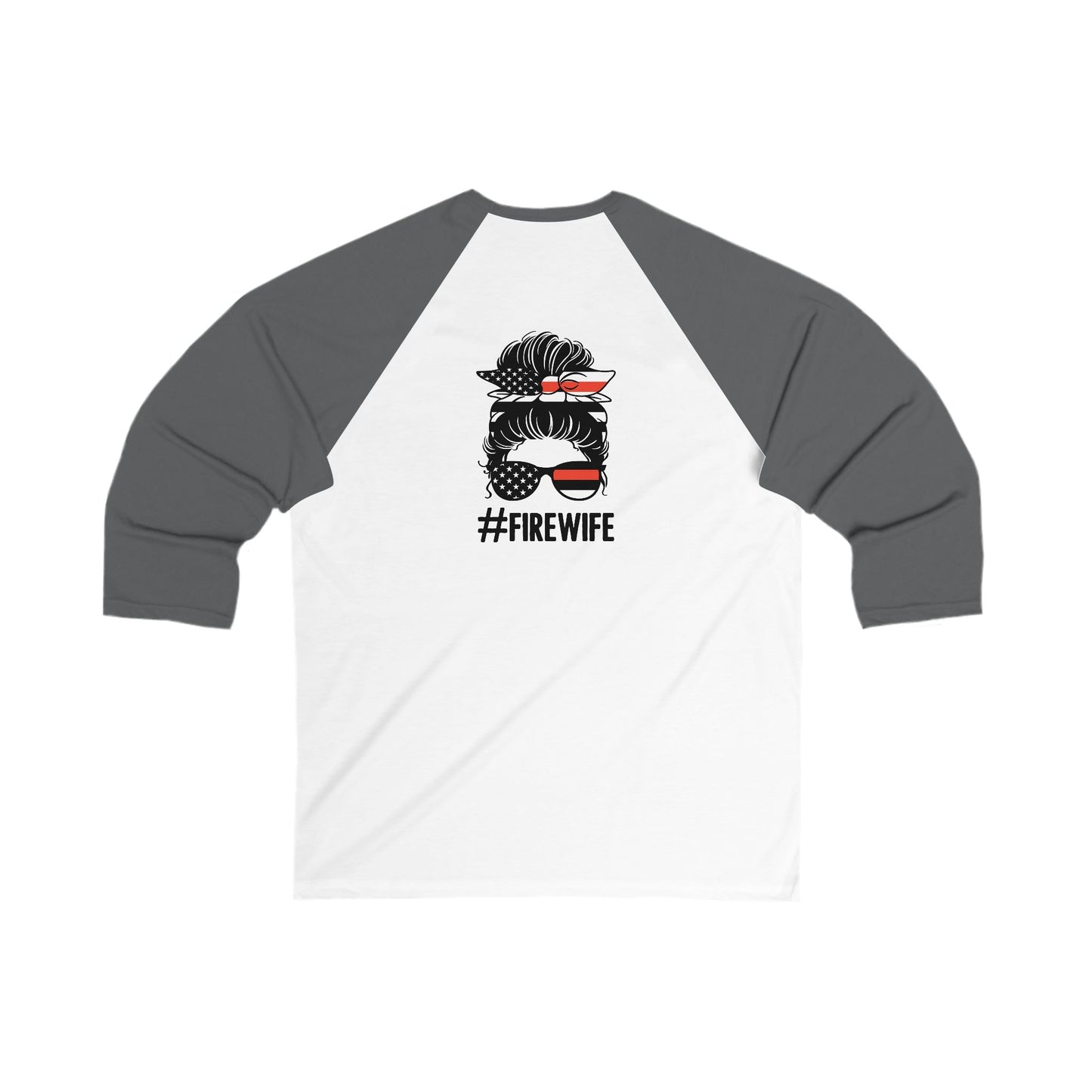 Firefighter Wife Baseball Tee - Unisex 3/4 Sleeve Shirt with Inspirational Graphic