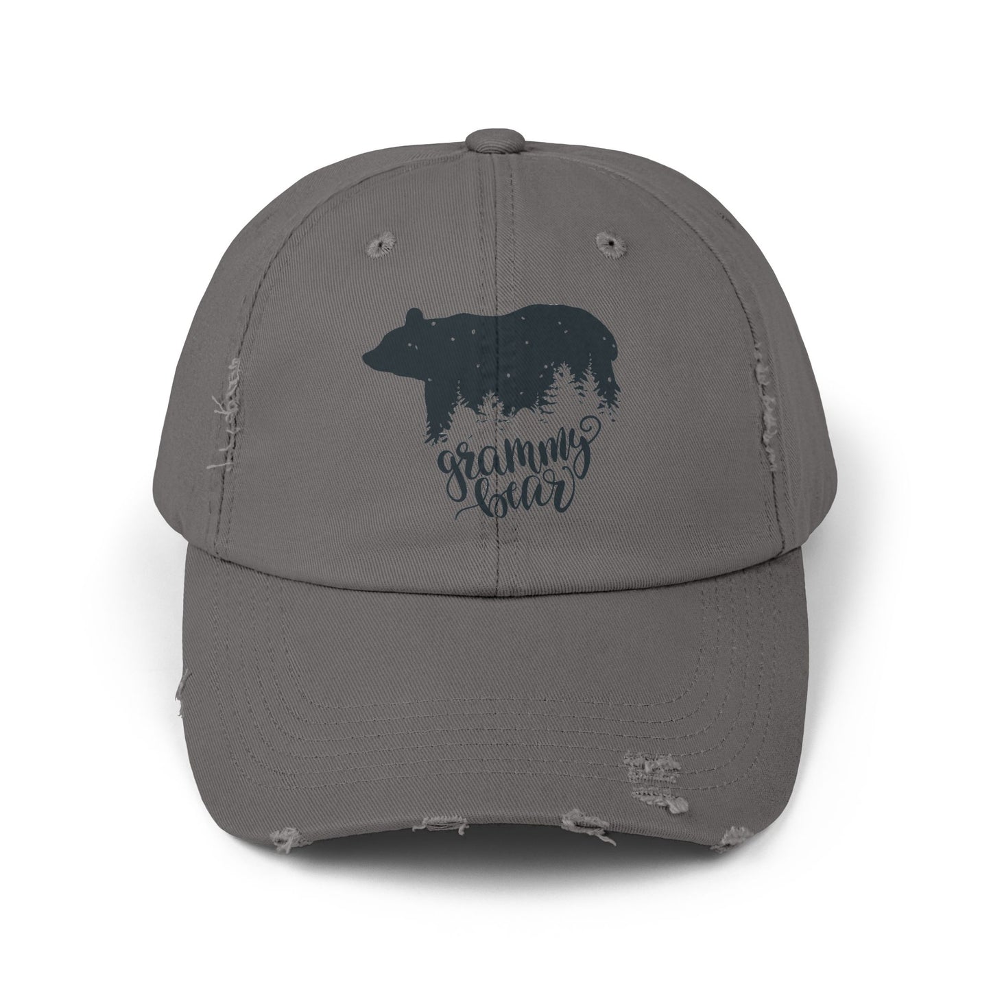 Grizzly Bear Distressed Cap for Grandma - Unisex Fun Hat